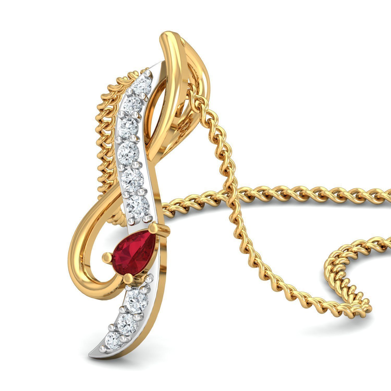 Diamond Solitaire Necklaces Set With Ring 3D Print Model 3D print model_5