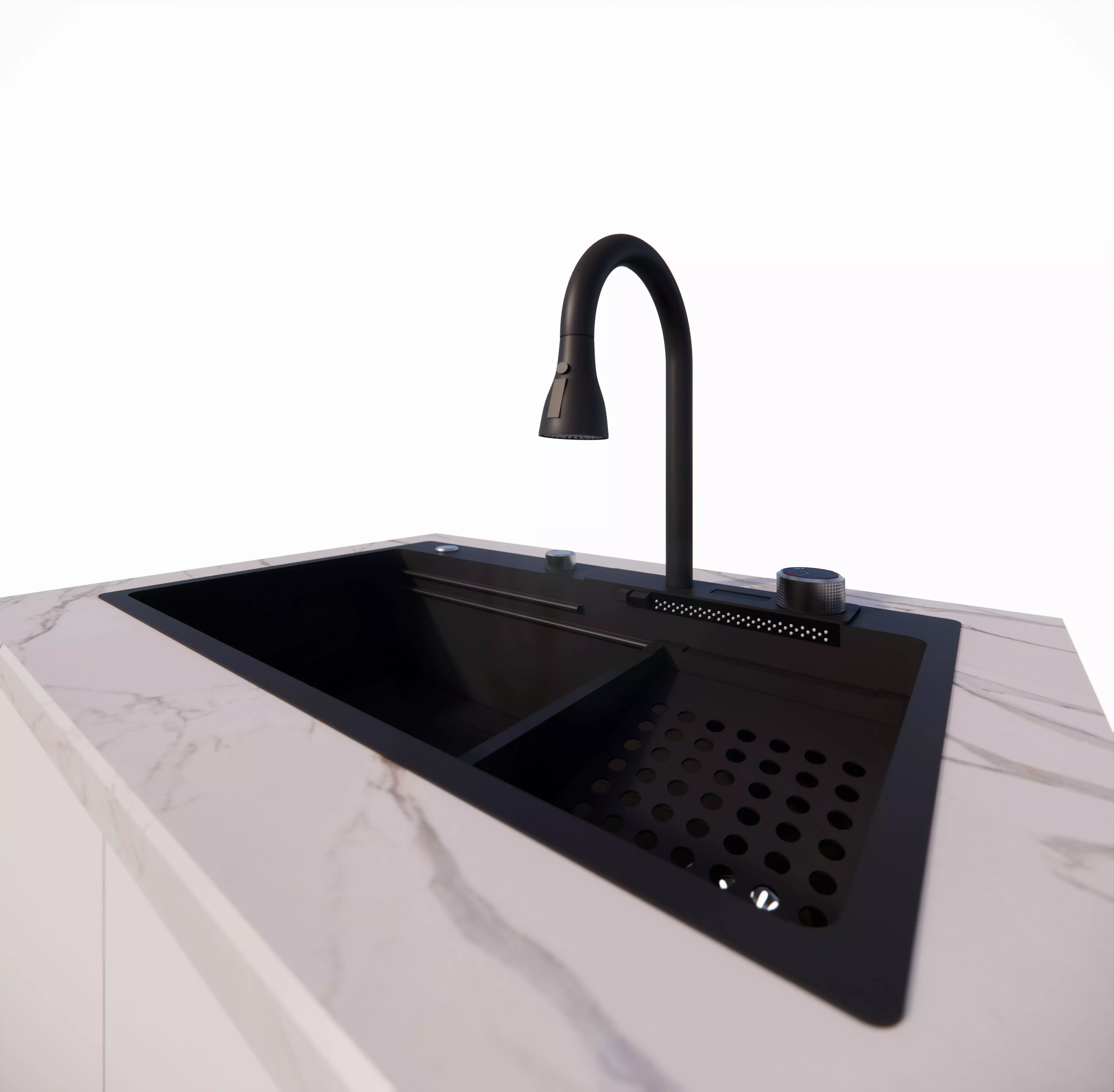 Kitchen sink Low-poly 3D model_0