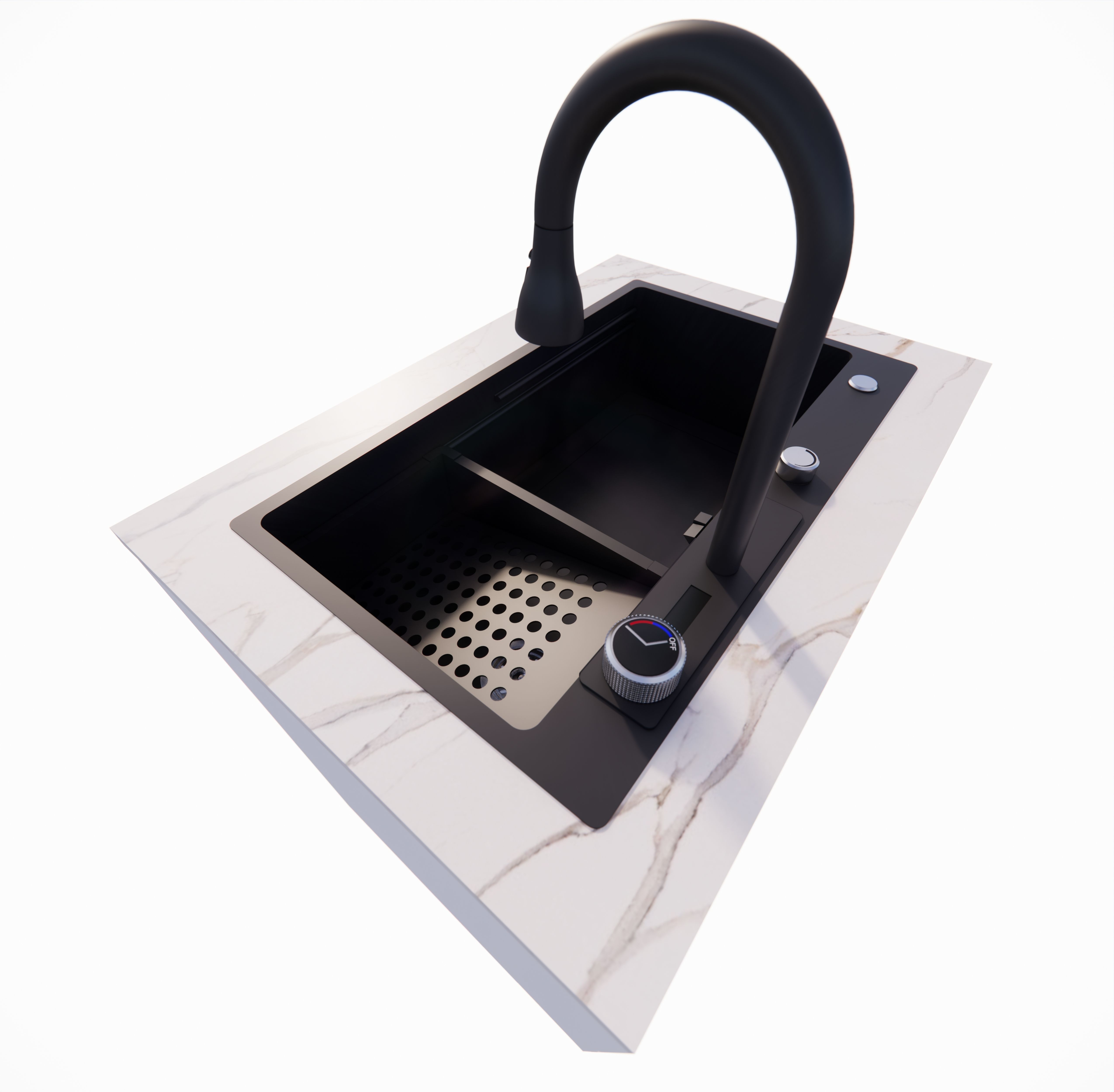 Kitchen sink Low-poly 3D model_1