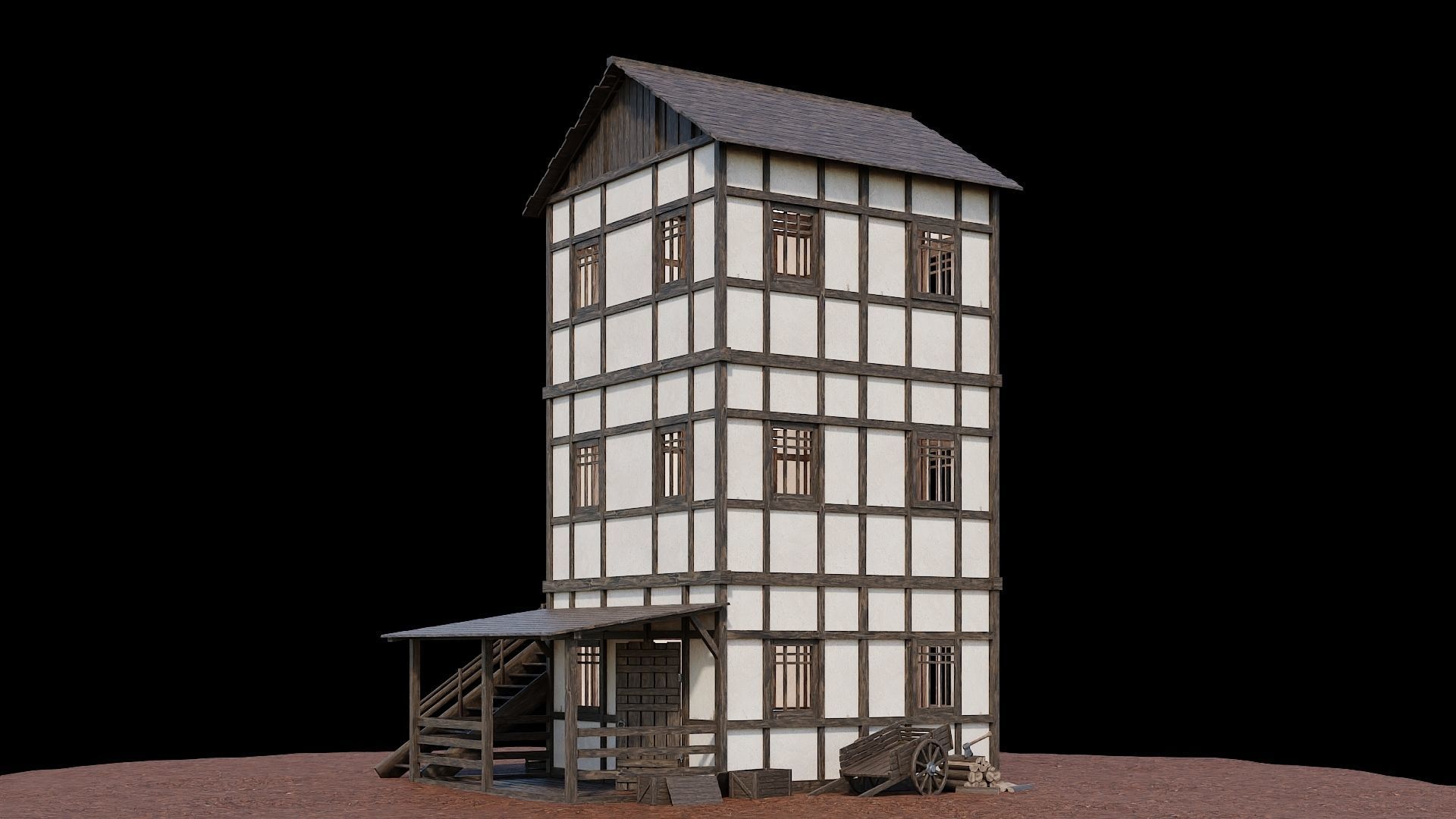 Medieval Village Asset 11 - 4K Textures Game Ready Low-poly 3D model_4