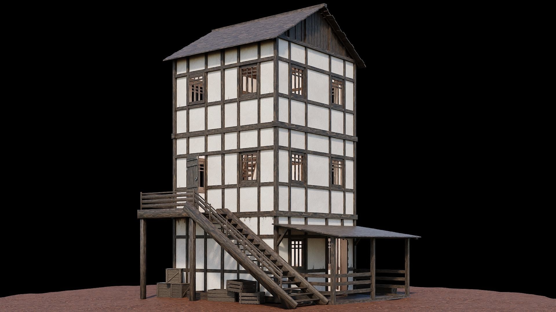 Medieval Village Asset 11 - 4K Textures Game Ready Low-poly 3D model_1