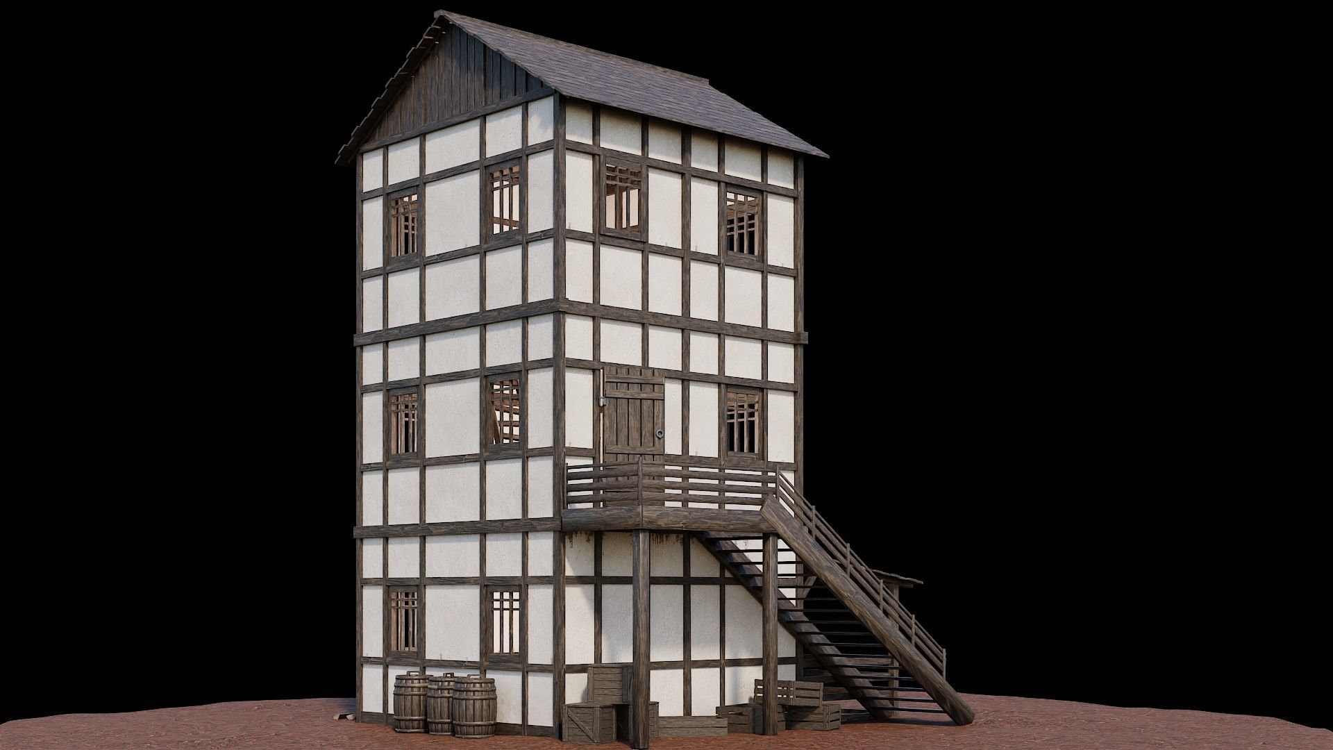 Medieval Village Asset 11 - 4K Textures Game Ready Low-poly 3D model_2