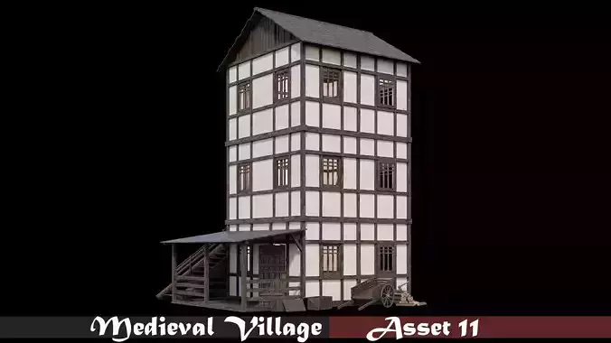 Medieval Village Asset 11 - 4K Textures Game Ready Low-poly 3D model