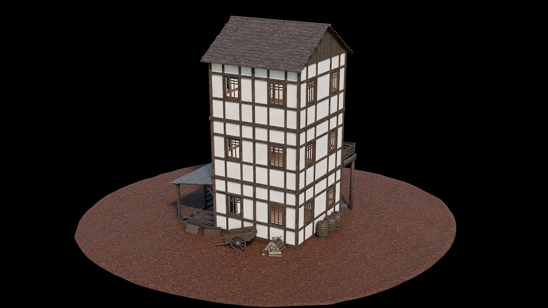 Medieval Village Asset 11 - 4K Textures Game Ready Low-poly 3D model_11
