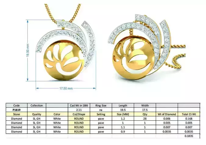 Diamond Solitaire Necklaces Set With Ring 3D Print Model