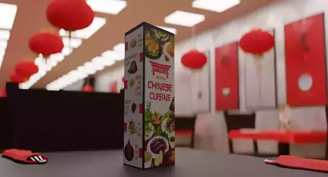 Low Poly Chinese Restaurant Interior