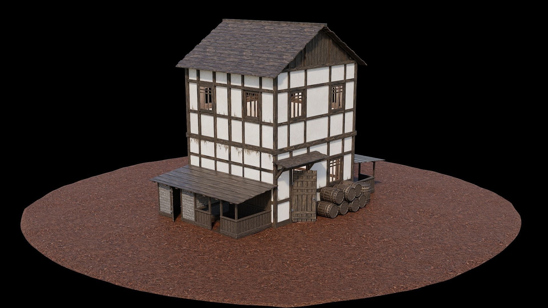 Medieval Village Asset 12 - 4K Textures Game Ready Low-poly 3D model_9