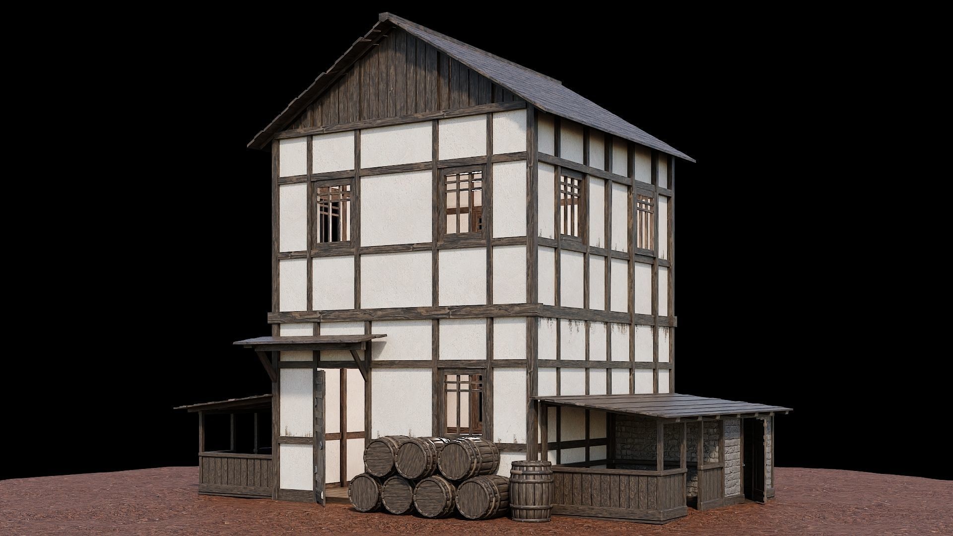 Medieval Village Asset 12 - 4K Textures Game Ready Low-poly 3D model_4