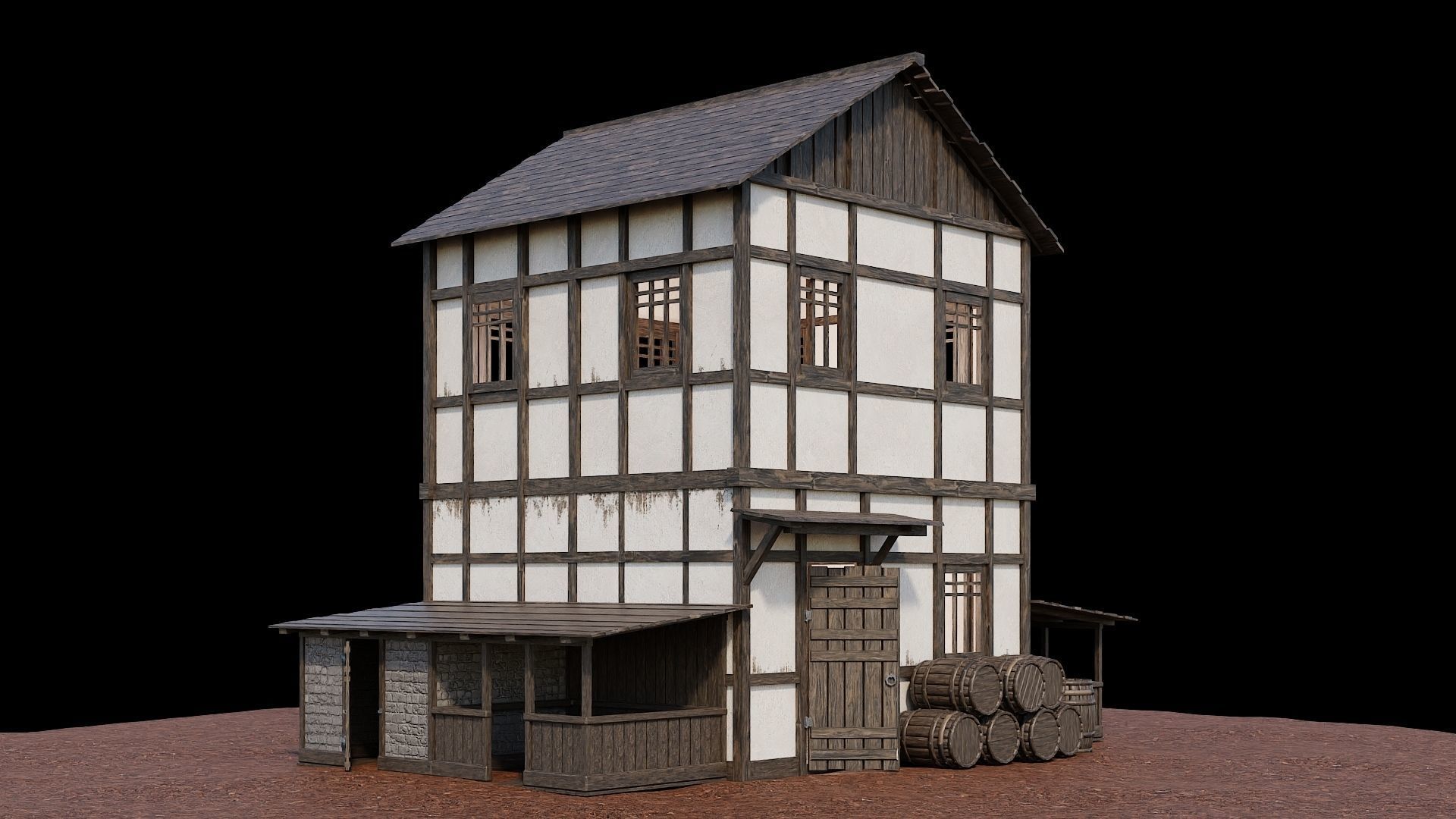 Medieval Village Asset 12 - 4K Textures Game Ready Low-poly 3D model_17