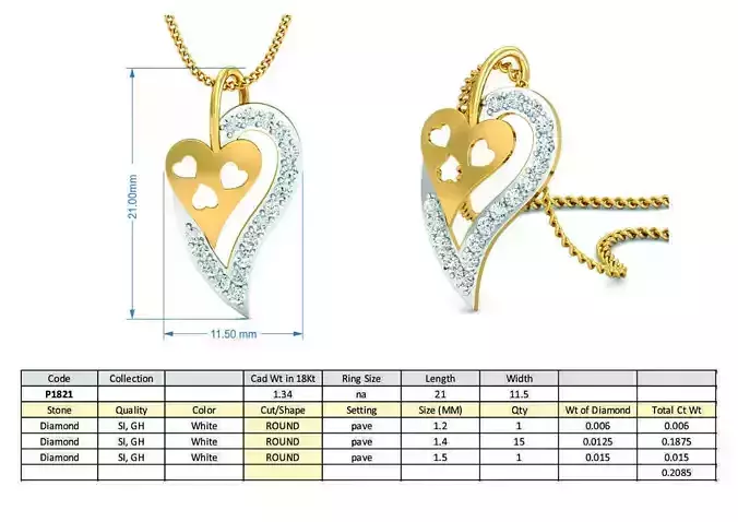 Diamond Solitaire Necklaces Set With Ring 3D Print Model
