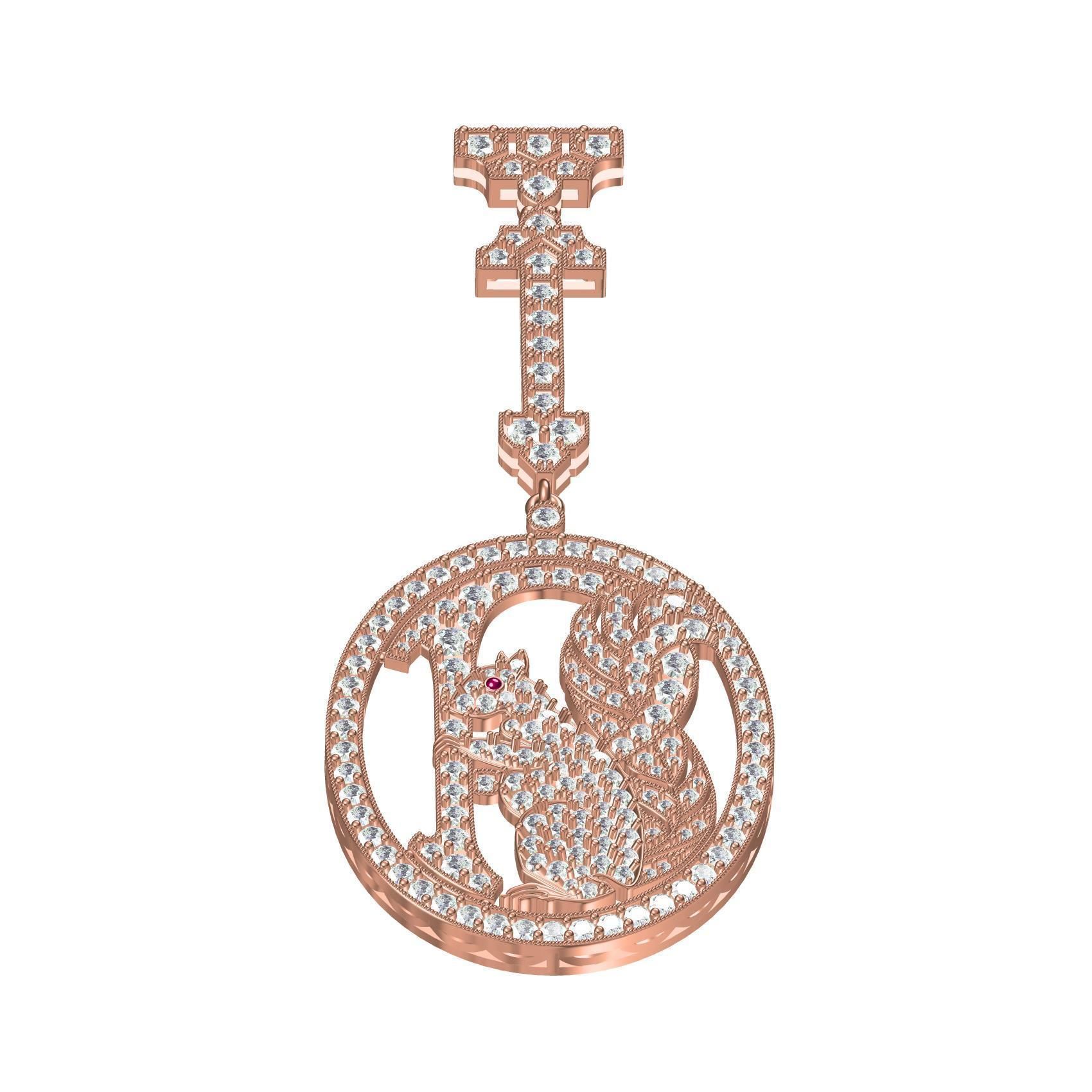 Diamond Squirrel Pendant 3D print model_2