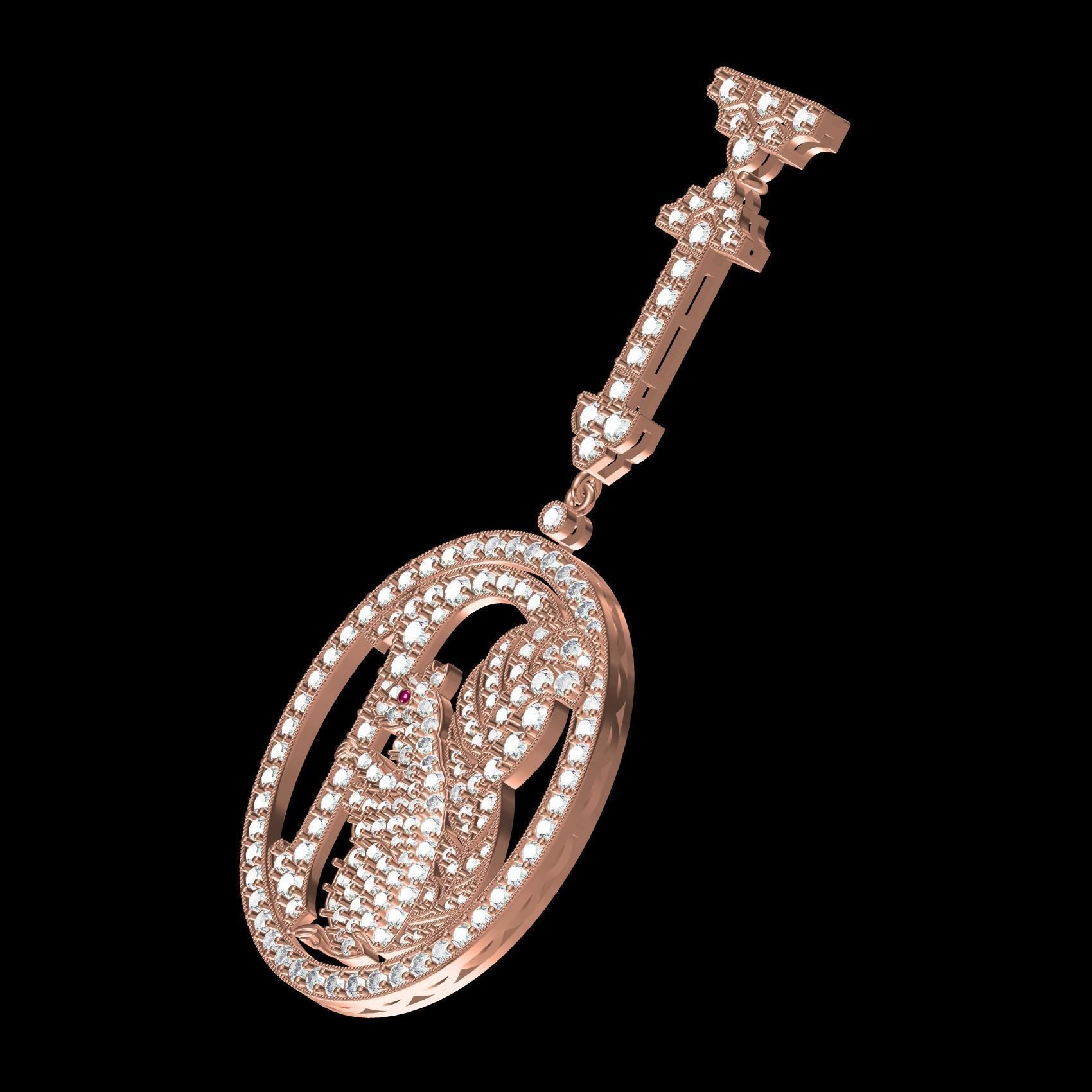 Diamond Squirrel Pendant 3D print model_10