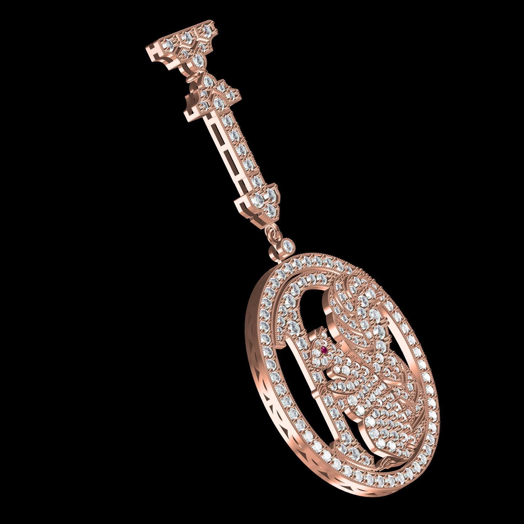 Diamond Squirrel Pendant 3D print model_11