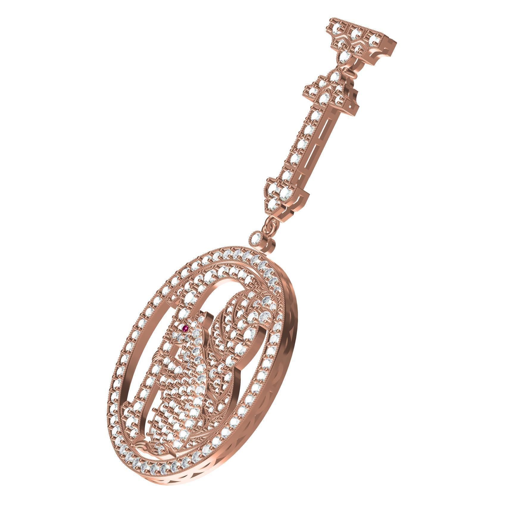 Diamond Squirrel Pendant 3D print model_1