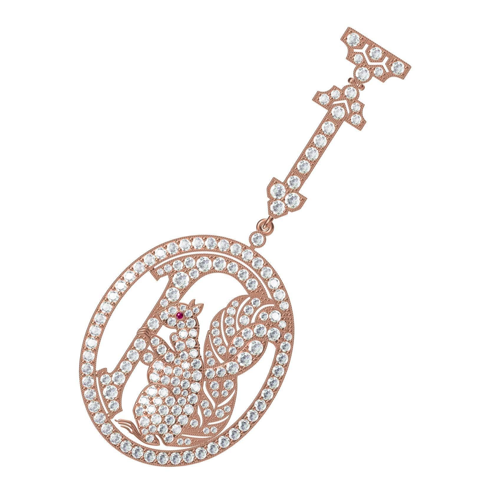 Diamond Squirrel Pendant 3D print model_6