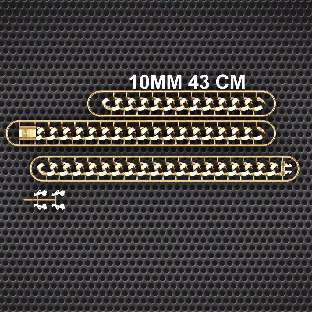 10 MM 43 CM CUBAN LINK CHAIN FOR BRACELET OR NECKLACE 3D print model_0