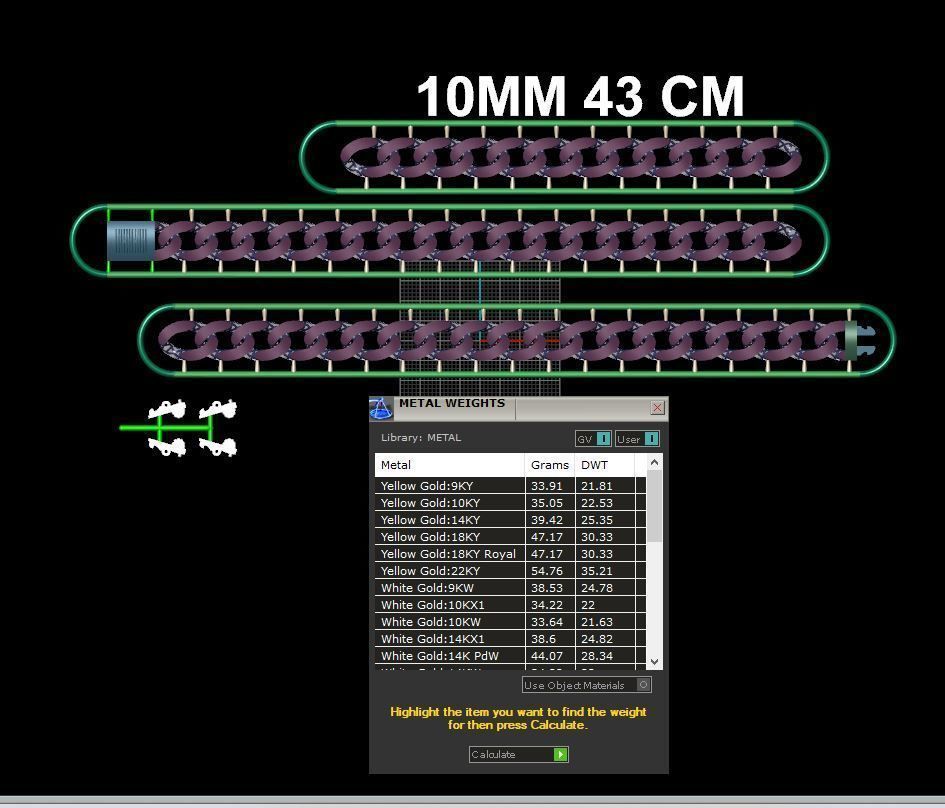 10 MM 43 CM CUBAN LINK CHAIN FOR BRACELET OR NECKLACE 3D print model_10