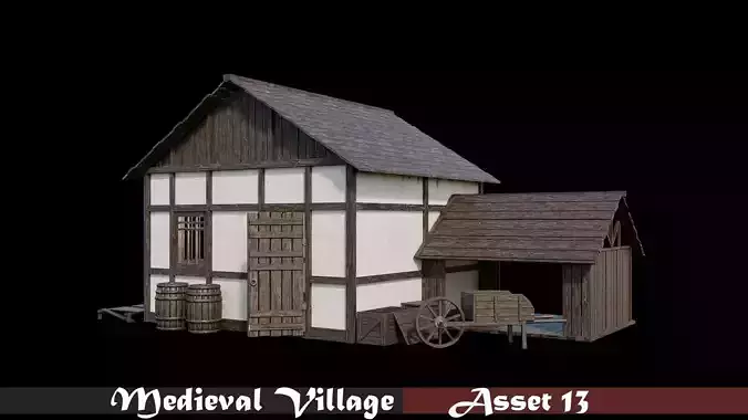 Medieval Village Asset 13 - 4K Textures Game Ready Low-poly 3D model