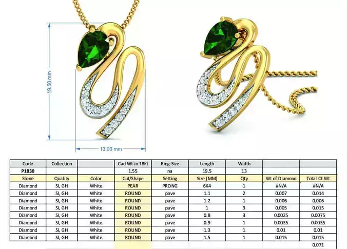 Diamond Solitaire Necklaces Set With Ring 3D Print Model