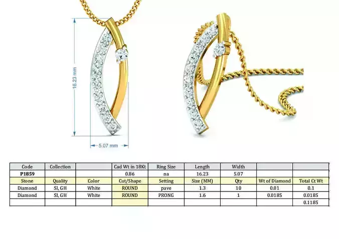 Diamond Solitaire Necklaces Set With Ring 3D Print Model