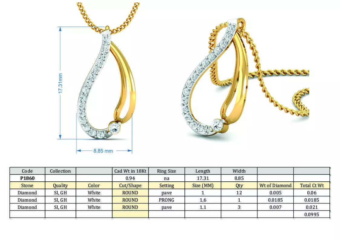 Diamond Solitaire Necklaces Set With Ring 3D Print Model 3D print model_0