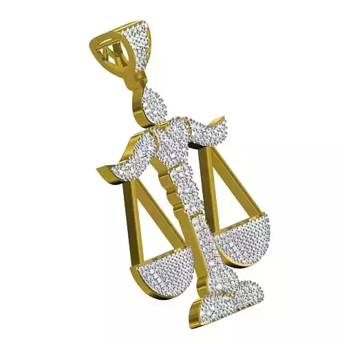 Libra Weighing Scale Diamond Pendant