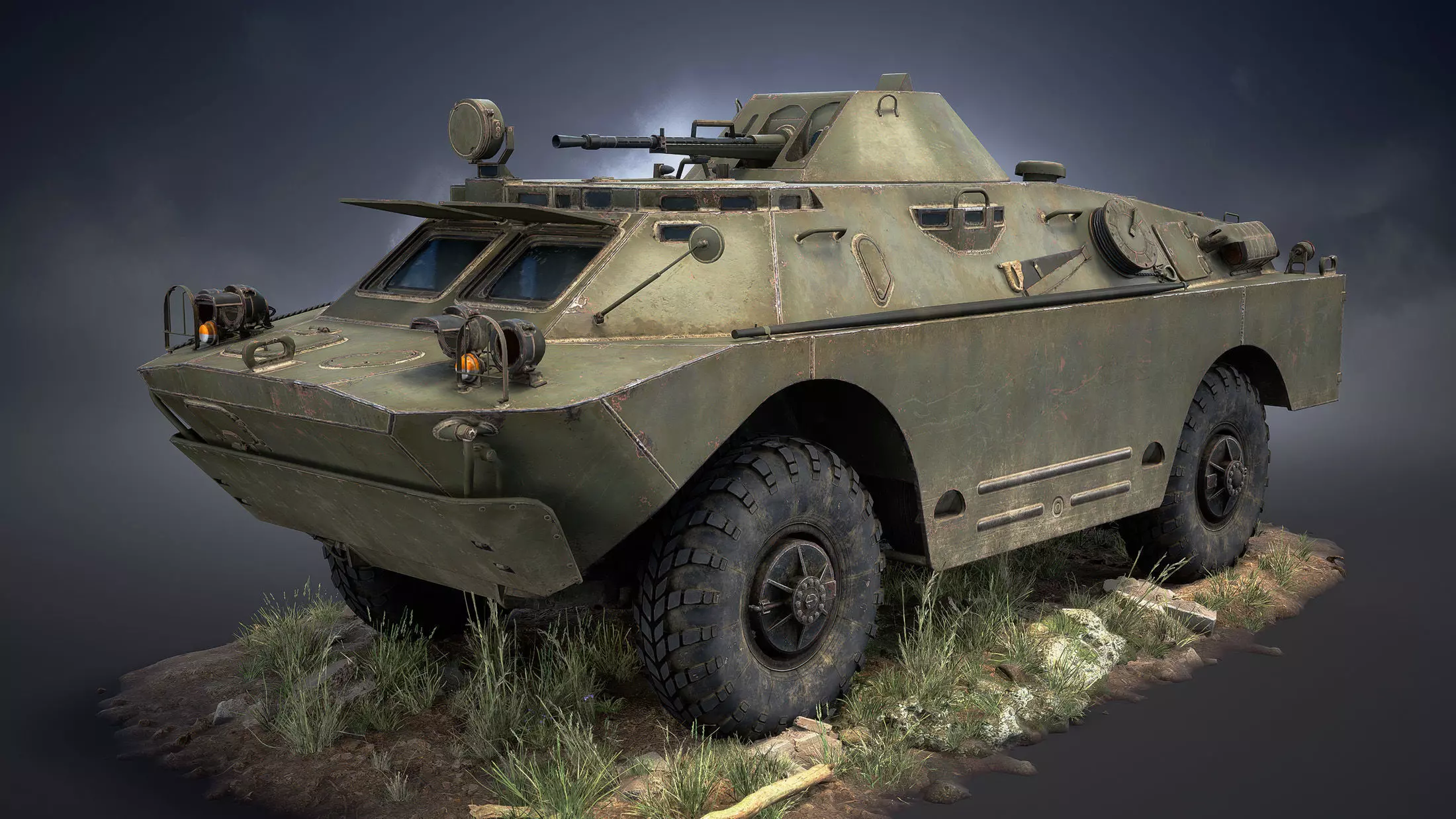 BRDM-2 Game Ready Low-poly 3D model_0