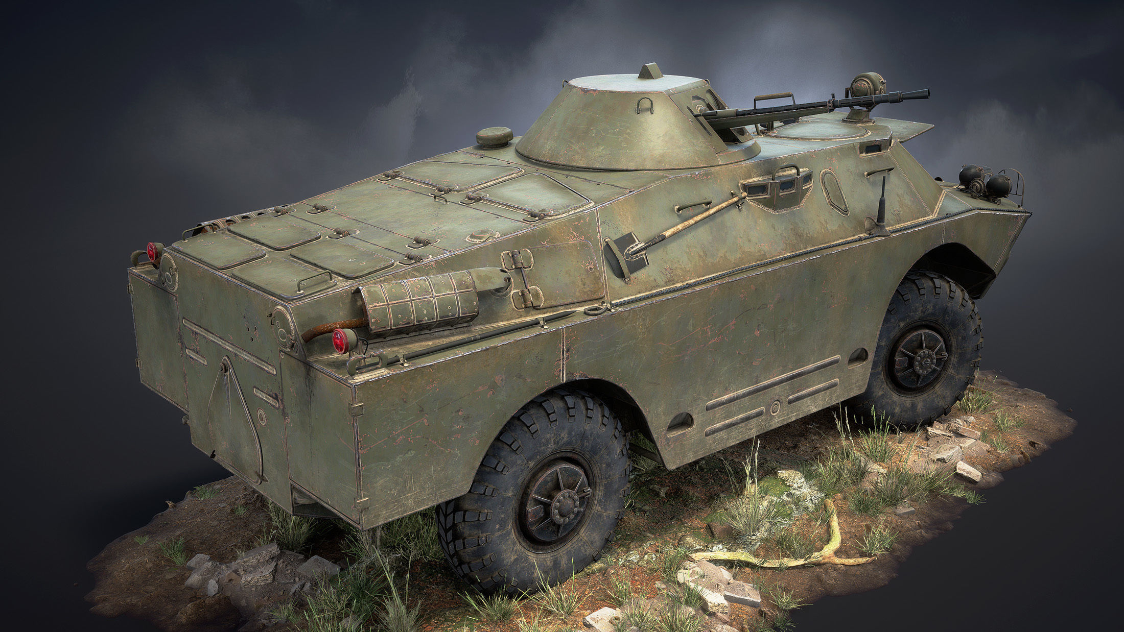 BRDM-2 Game Ready Low-poly 3D model_4