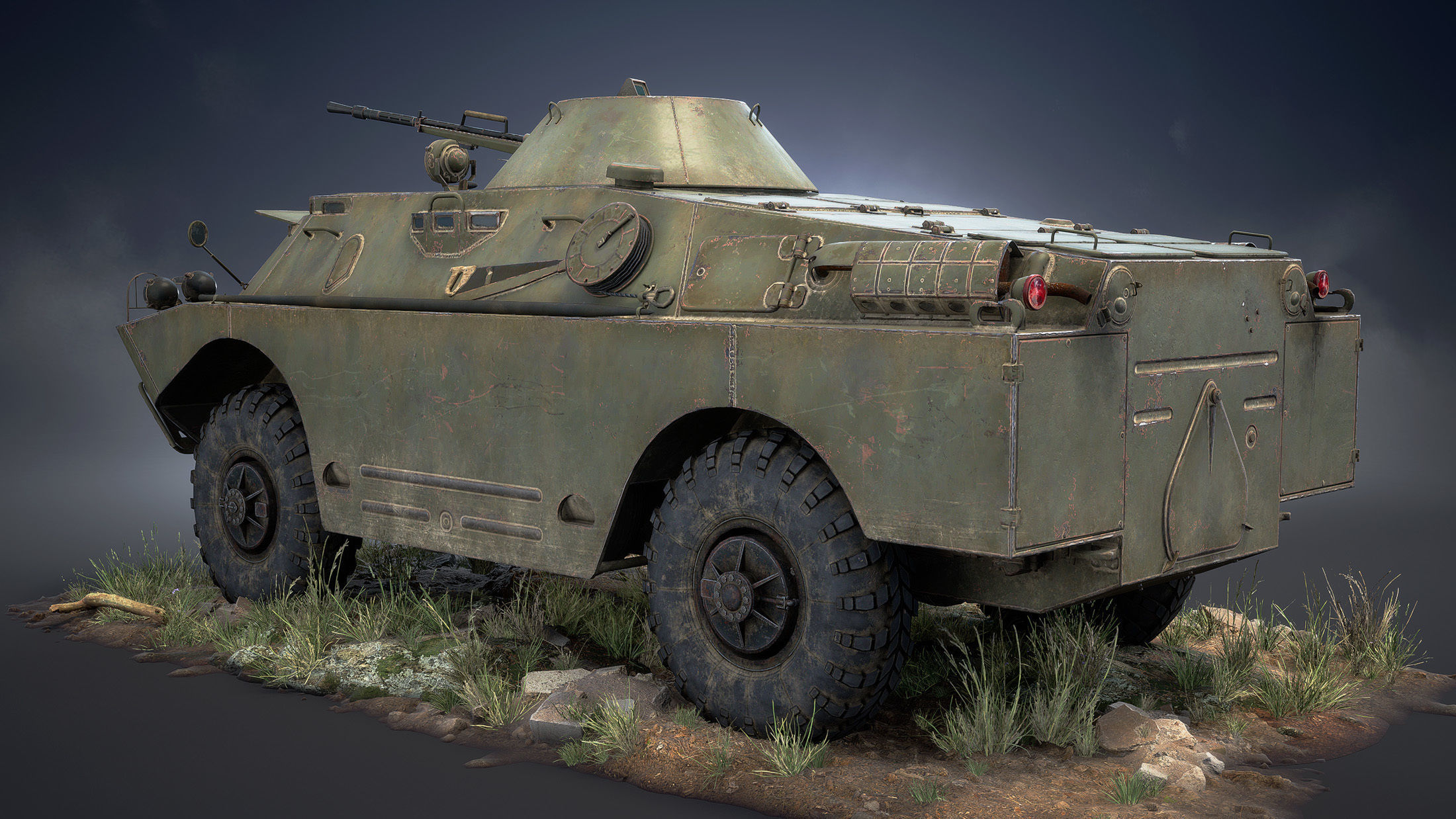 BRDM-2 Game Ready Low-poly 3D model_3