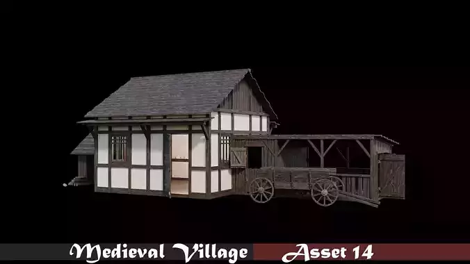 Medieval Village Asset 14 - 4K Textures Game Ready Low-poly 3D model