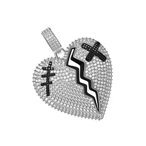 Broken Heart Iced Diamond Hip Hop Pendant