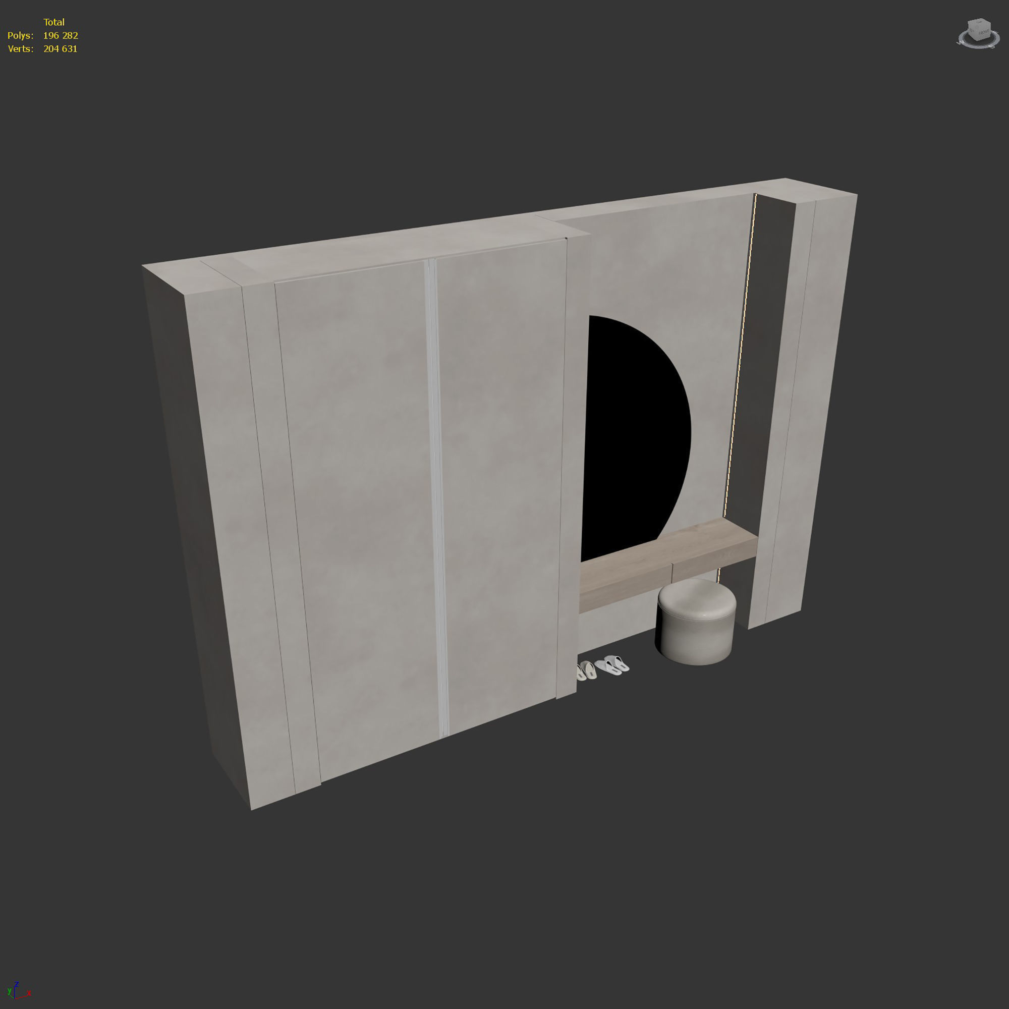 Hallway set 07 3D model_6