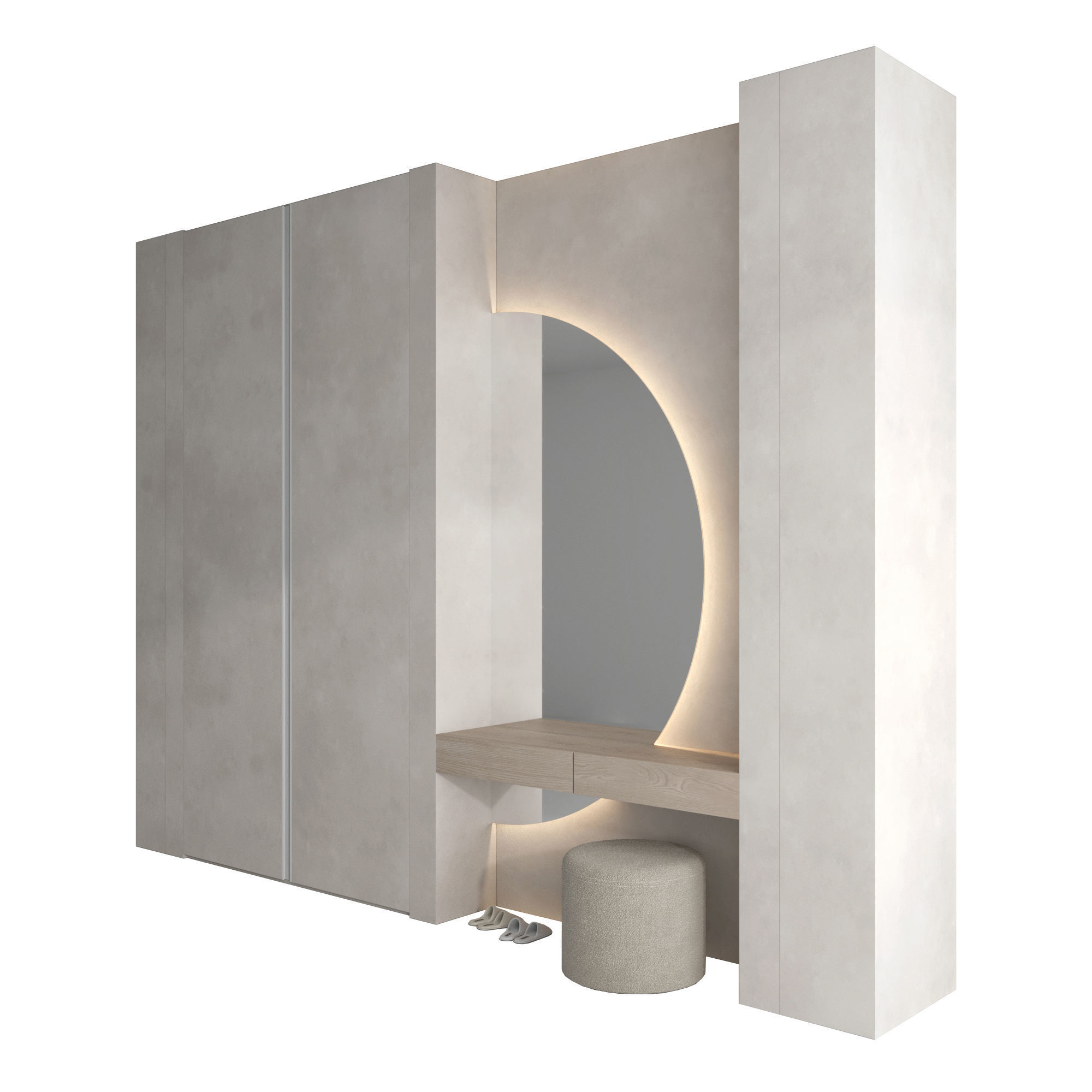 Hallway set 07 3D model_1