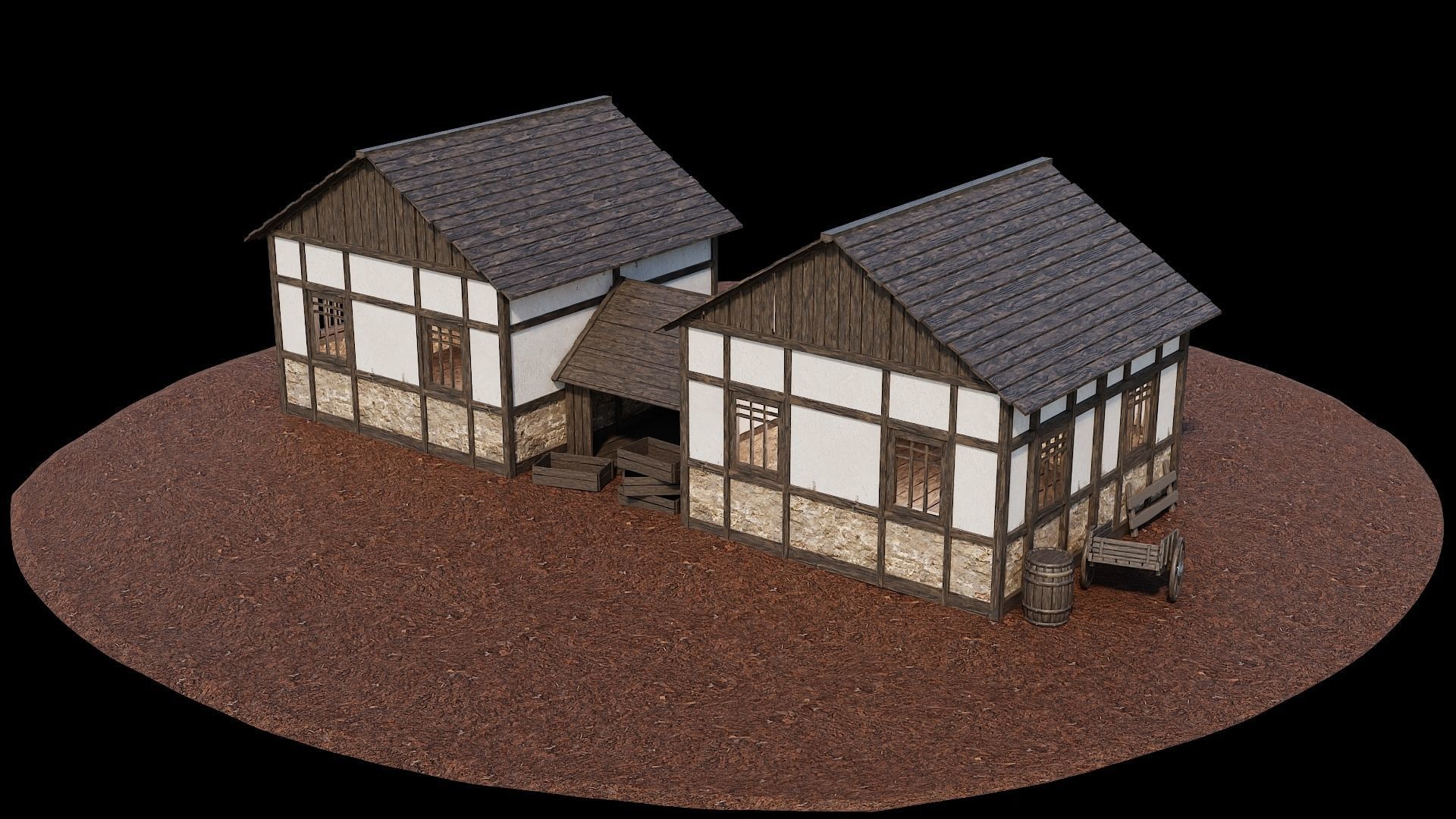 Medieval Village Asset 15 - 4K Textures Game Ready Low-poly 3D model_10