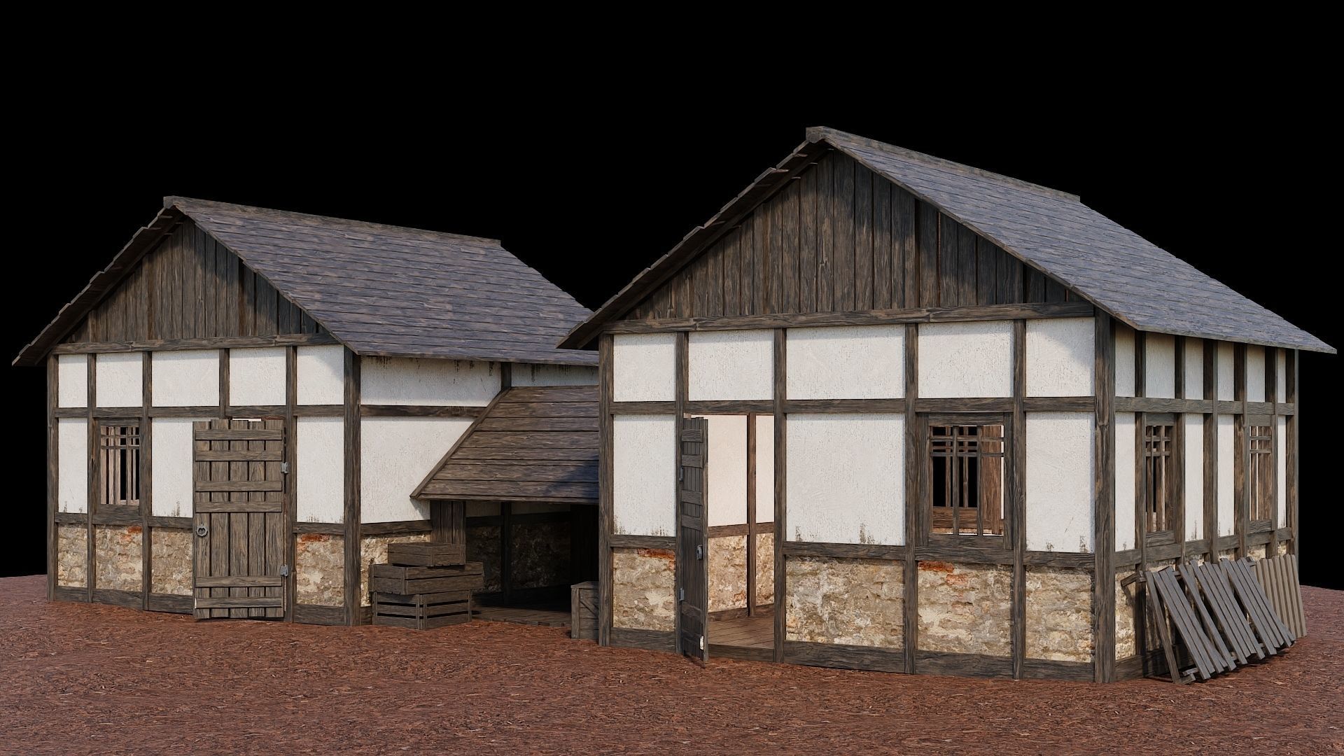 Medieval Village Asset 15 - 4K Textures Game Ready Low-poly 3D model_4