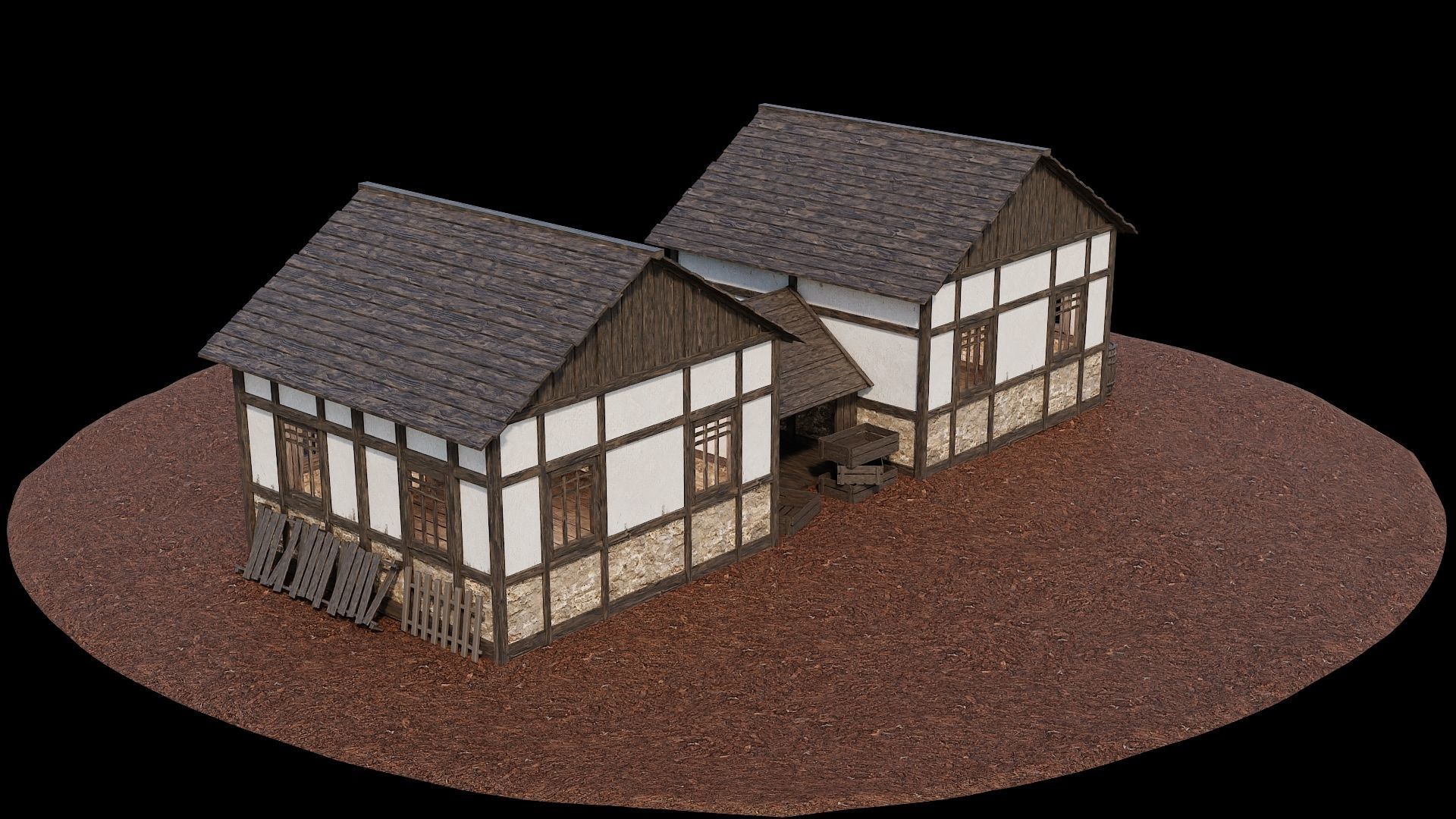 Medieval Village Asset 15 - 4K Textures Game Ready Low-poly 3D model_11