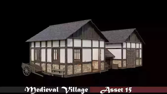 Medieval Village Asset 15 - 4K Textures Game Ready Low-poly 3D model