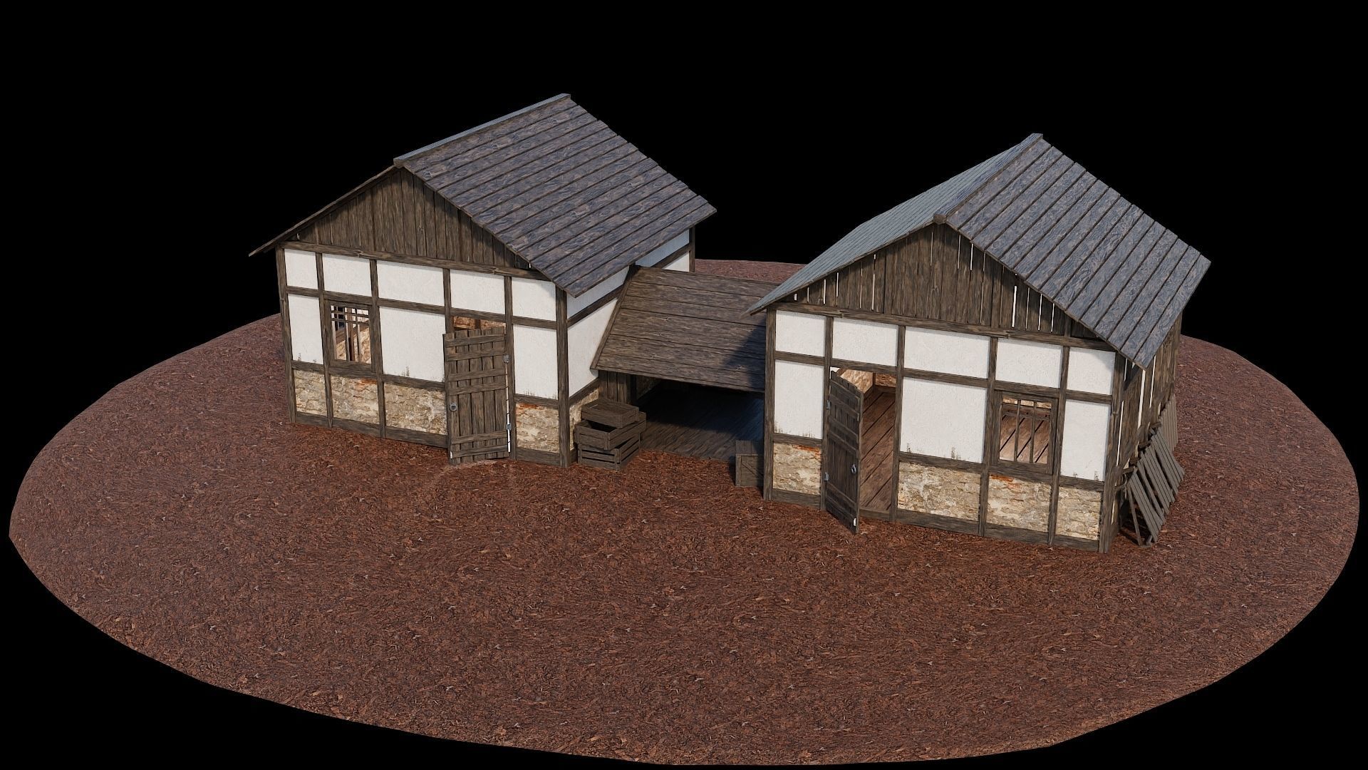 Medieval Village Asset 15 - 4K Textures Game Ready Low-poly 3D model_12