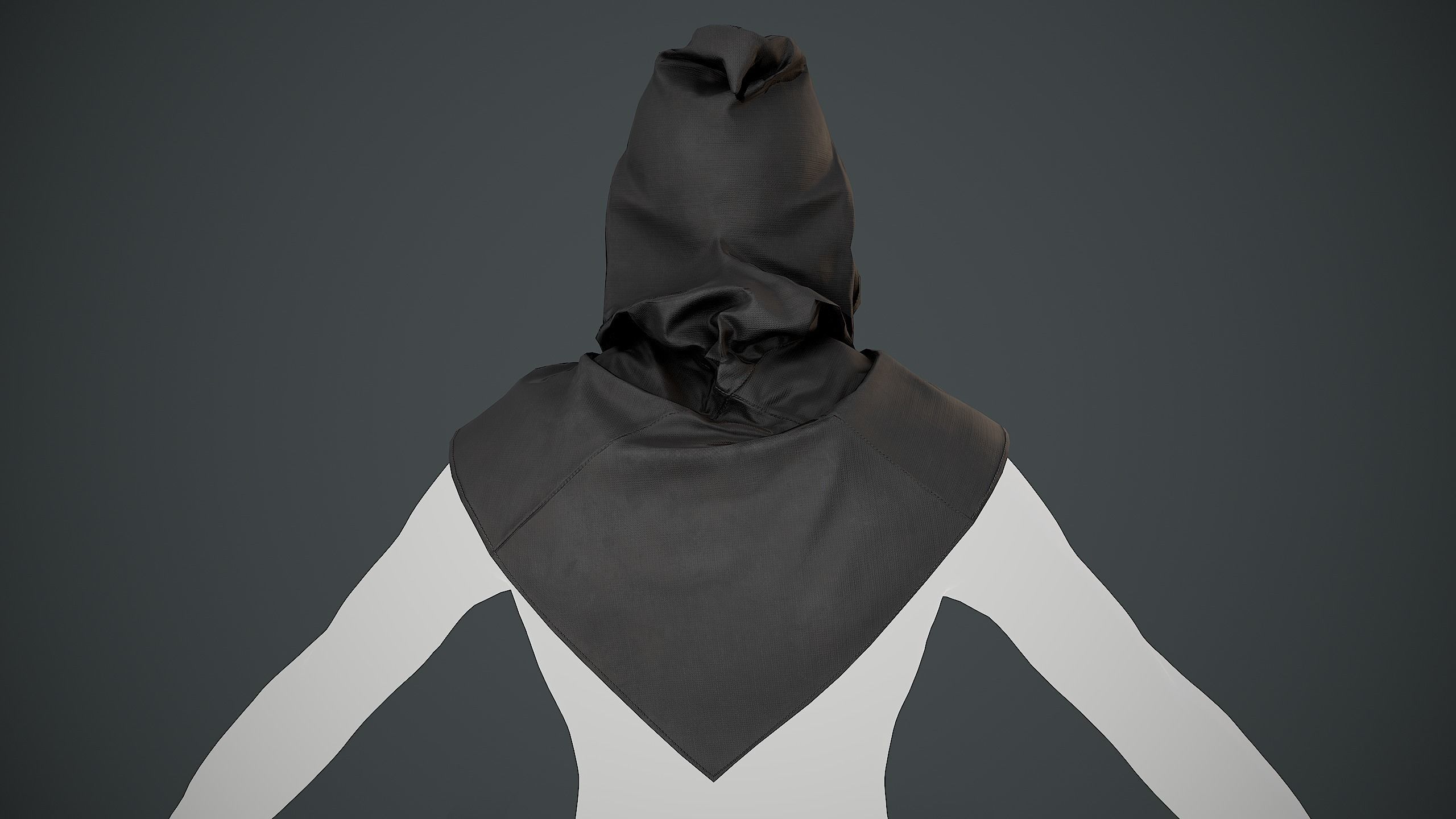Black Medieval Hood Low-poly 3D model_15