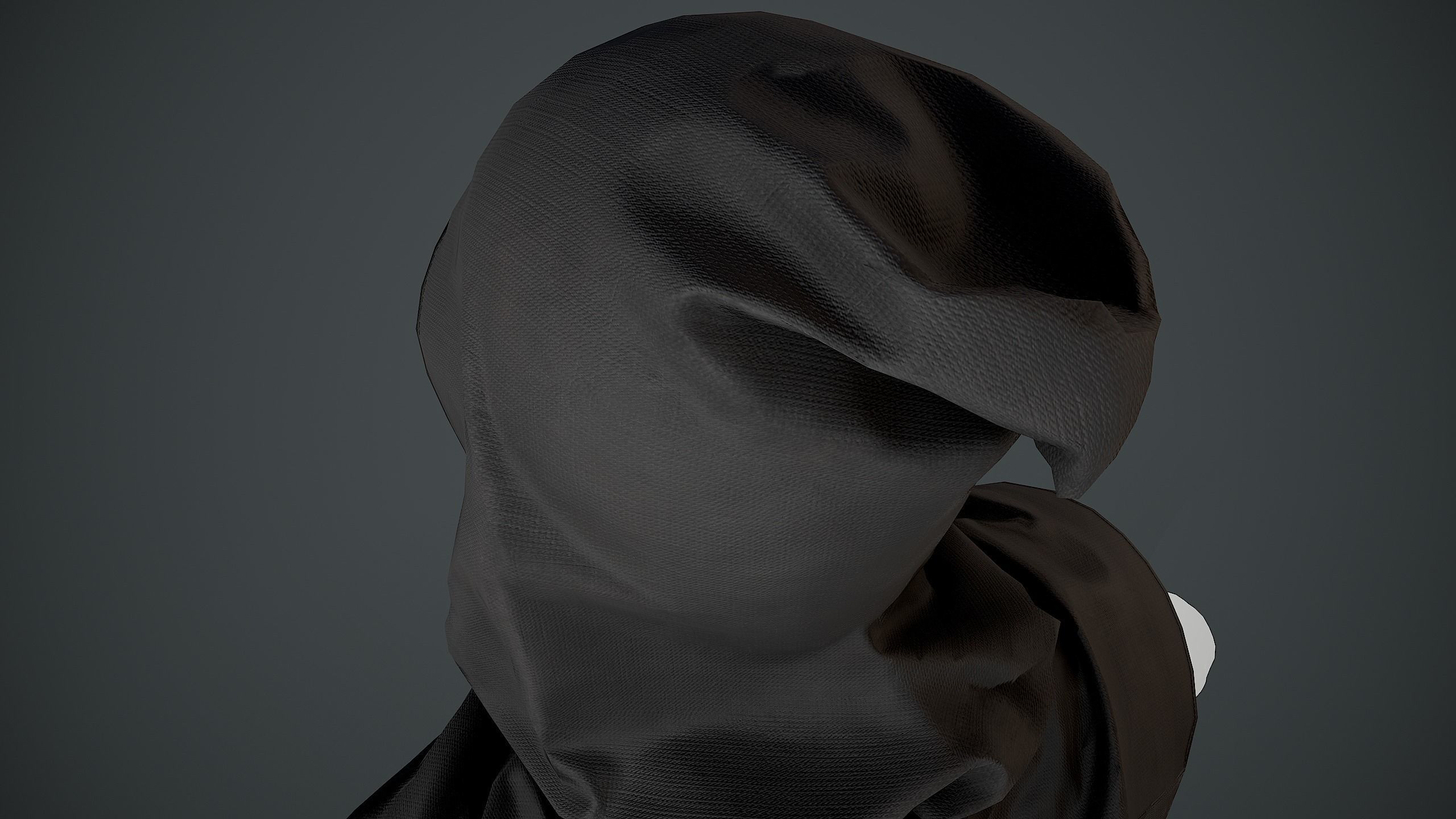 Black Medieval Hood Low-poly 3D model_3