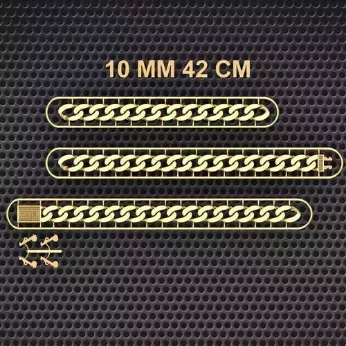 10 mm 42 cm CUBAN LINK CHAIN FOR BRACELET OR NECKLACE