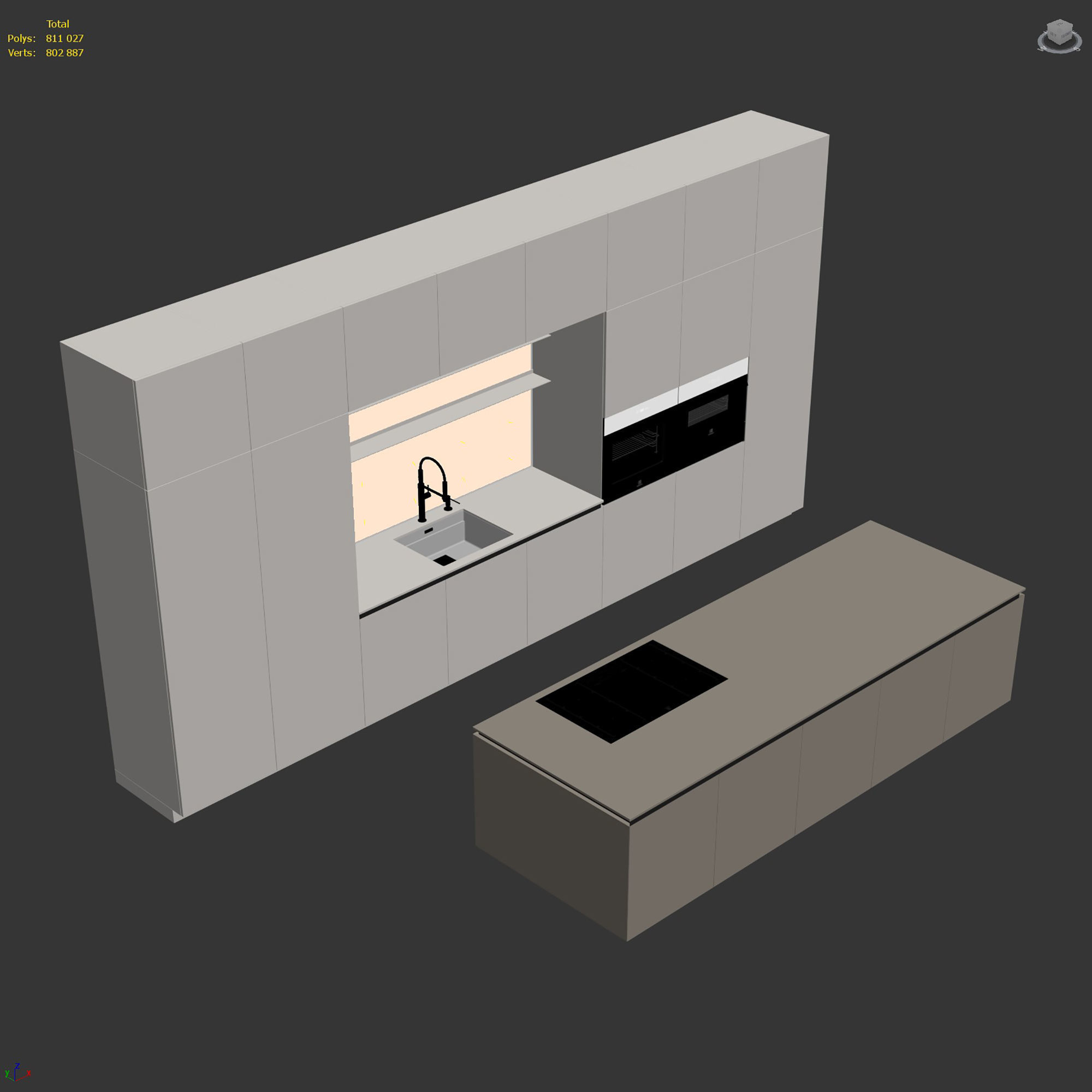 Kitchen set 01 3D model_7