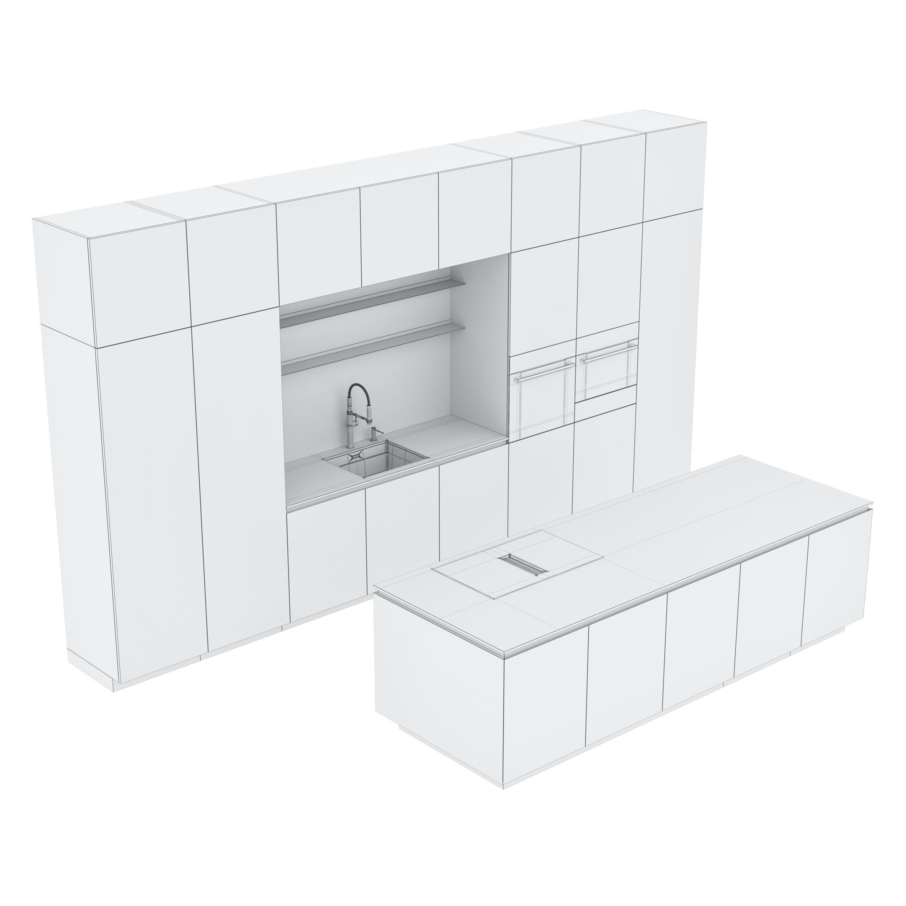 Kitchen set 01 3D model_6