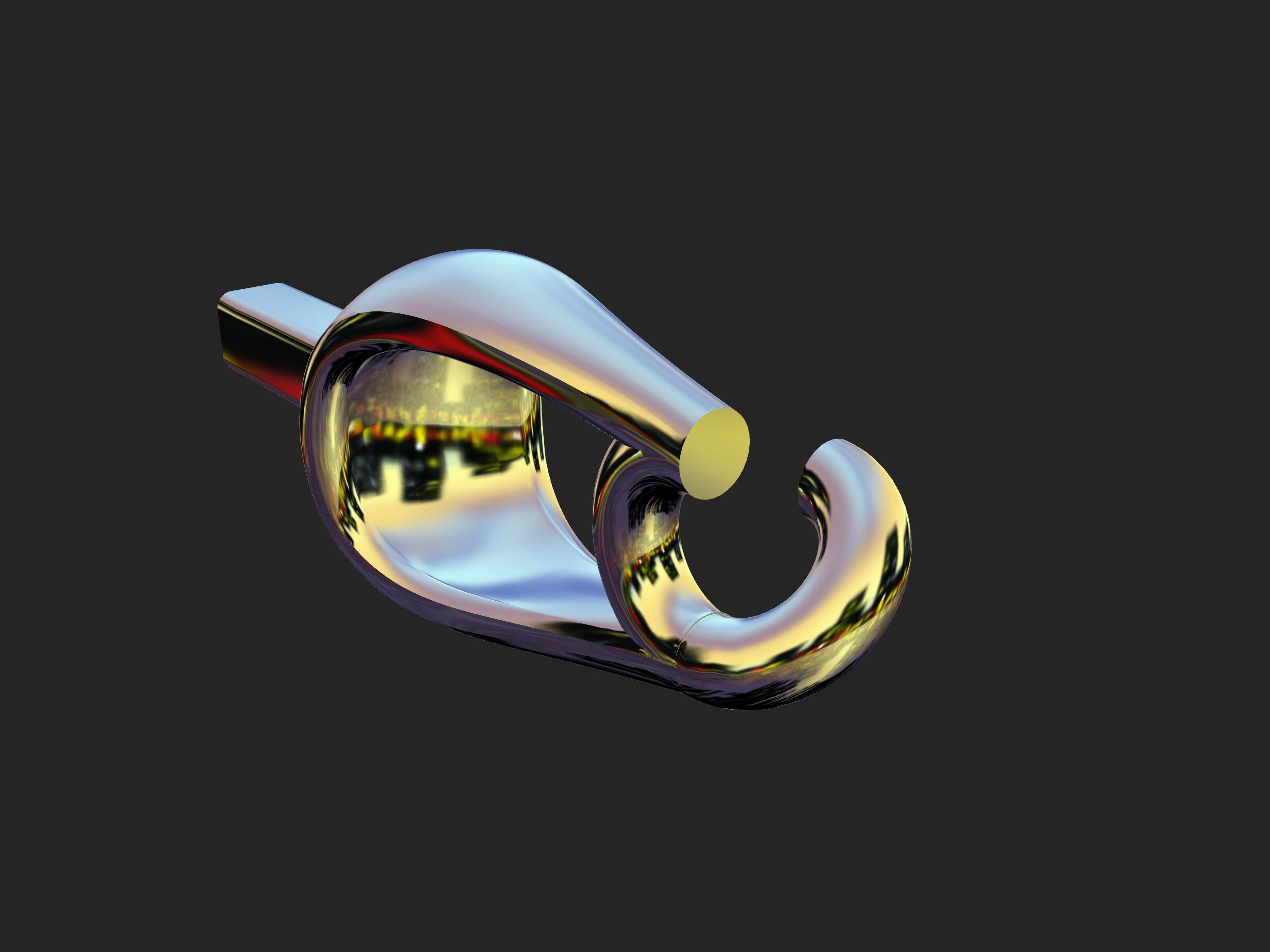 Heart rate flat pendant 3D print model_7