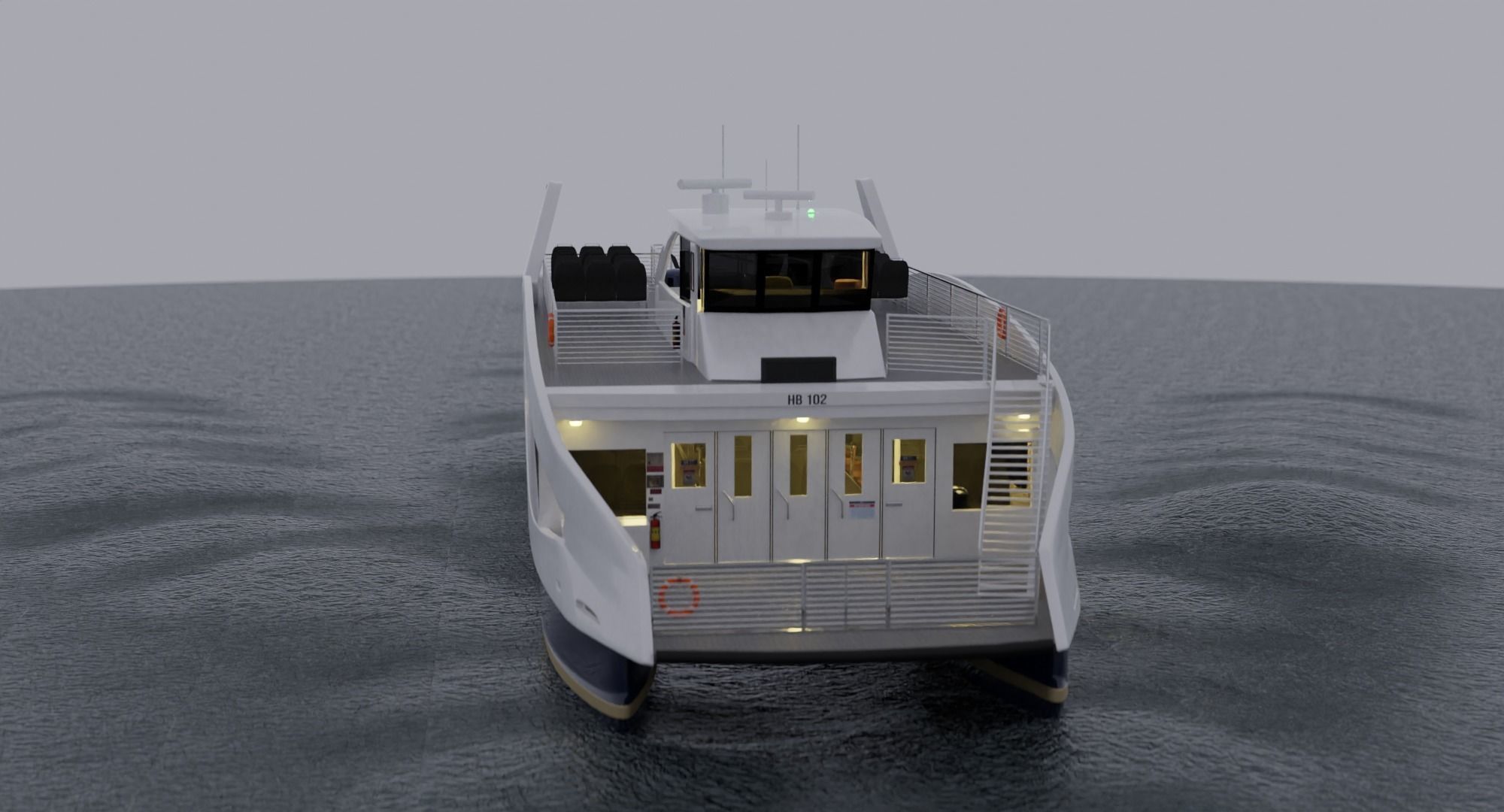 Nyc Ferry - New York Full Interior Low-poly 3D model_15