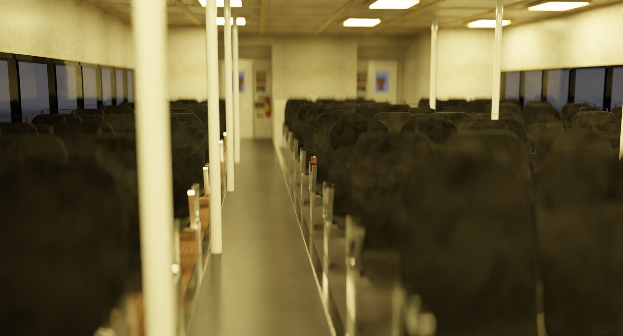 Nyc Ferry - New York Full Interior Low-poly 3D model_3