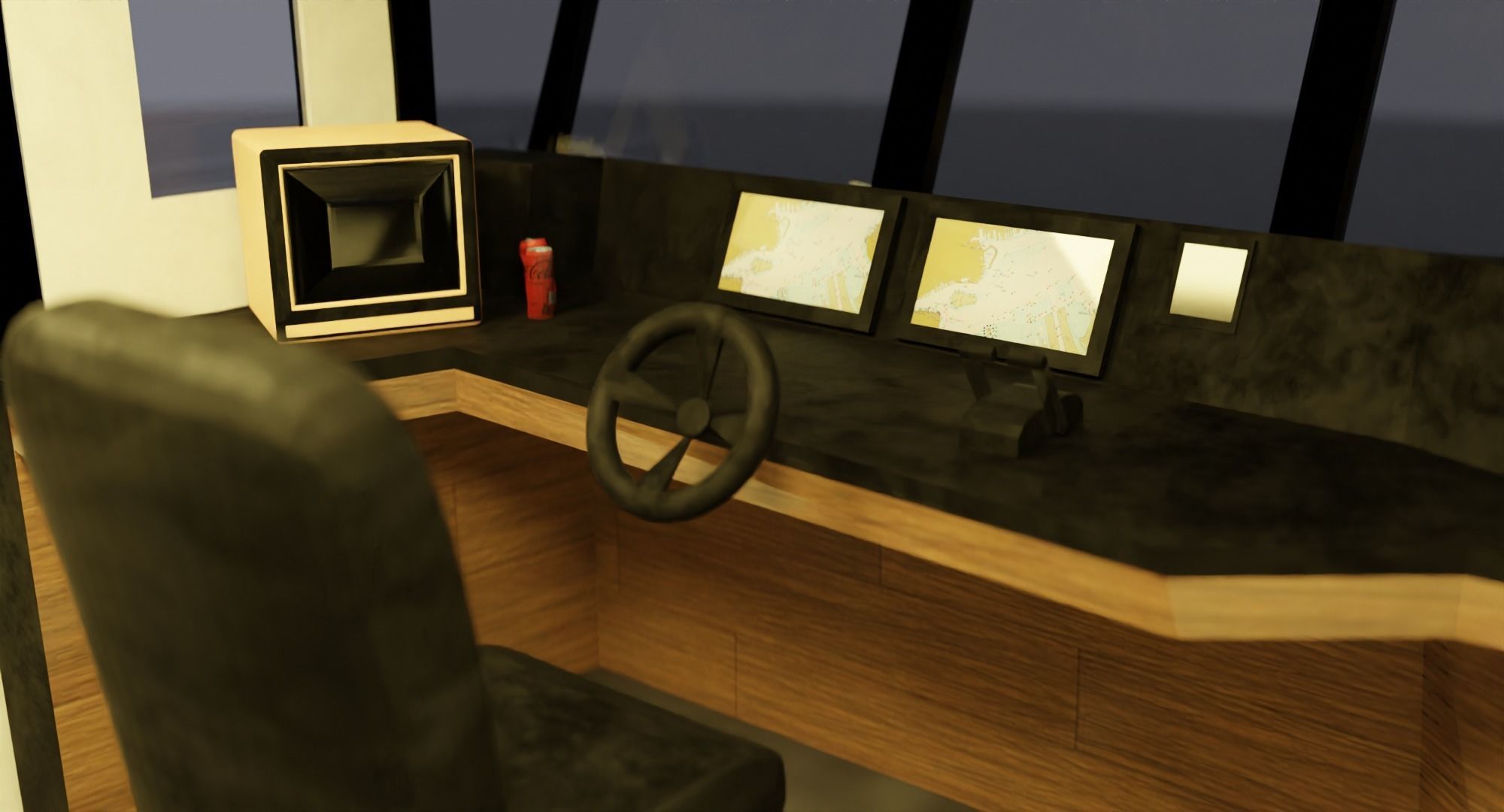 Nyc Ferry - New York Full Interior Low-poly 3D model_12