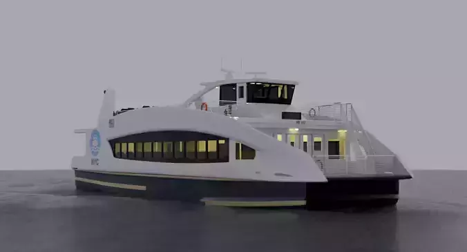 Nyc Ferry - New York Full Interior Low-poly 3D model