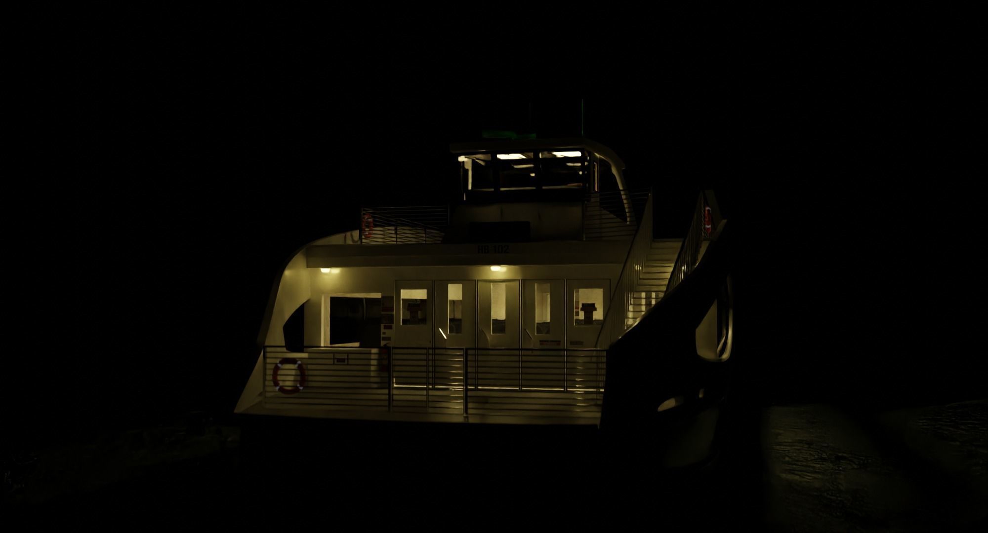 Nyc Ferry - New York Full Interior Low-poly 3D model_2