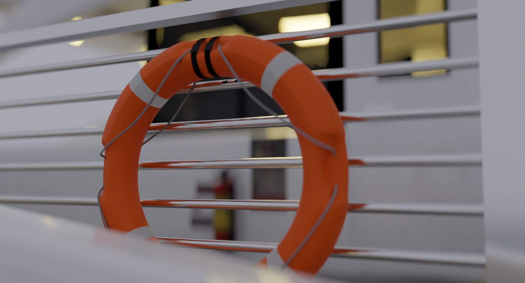 Nyc Ferry - New York Full Interior Low-poly 3D model_11